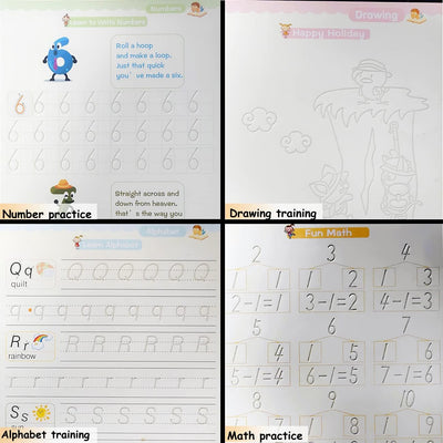 Magic Book Bundle For Kids: 4 Books, 10 Refills, 1 Pen, 1 Grip Included (Premium Quality)