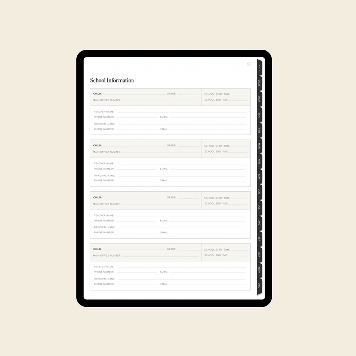 2026-2027 Digital Weekly Planner for Moms