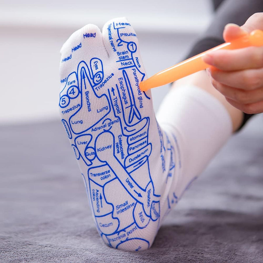Reflexology Socks With Trigger Point Massage Tool