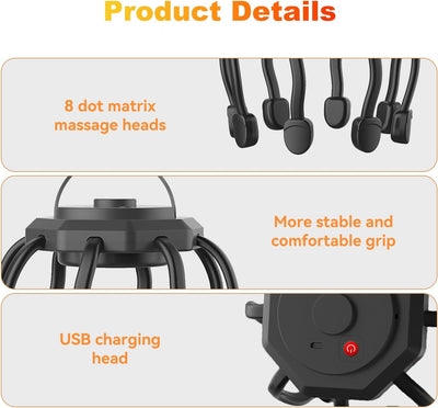 360 Degree Cordless Relaxing Head Massager