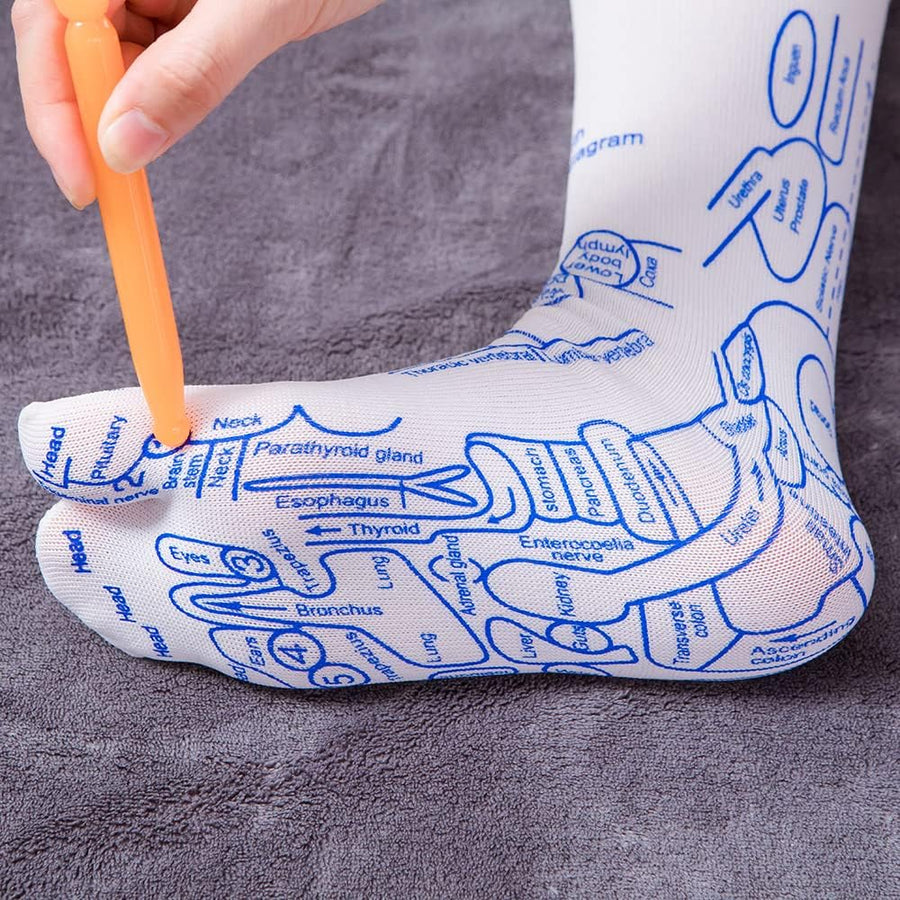 Reflexology Socks With Trigger Point Massage Tool