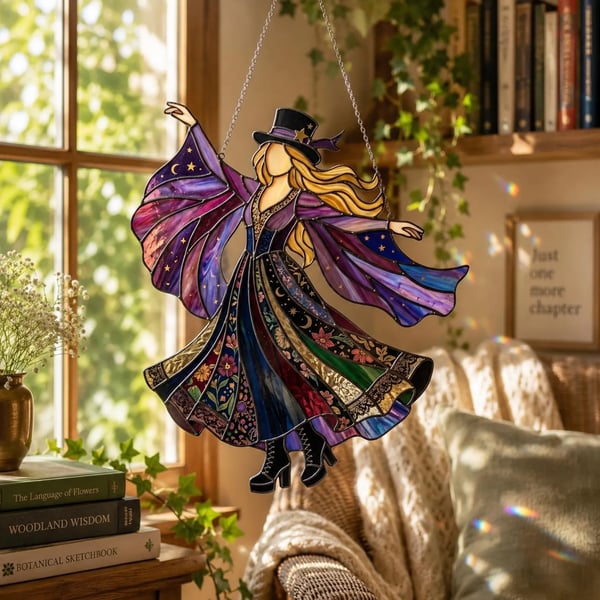 💥💃 Stevie Nicks 🤘 Handmade Stained Glass Spinning Suncatcher (Premium Quality)
