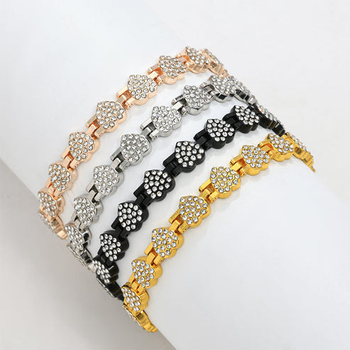 ⏳Time-Limited Special⏰Women's Dazzling Heart-Shaped Magnetic Copper Bracelets (Premium Quality)